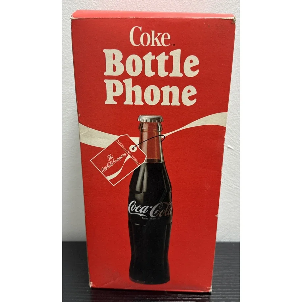 NIB Vintage 1983 Coca-Cola Bottle Landline Phone Coke Telephone Original Box F/S